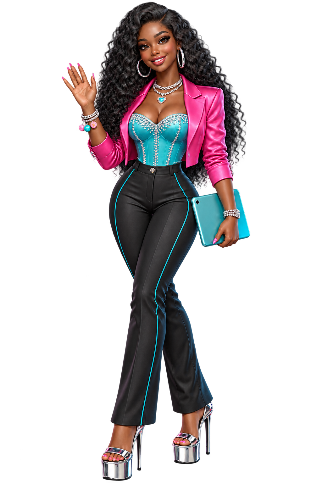 Candy, the iCandy virtual concierge, waving